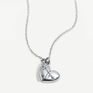Heart + Arrow Locket - Silver